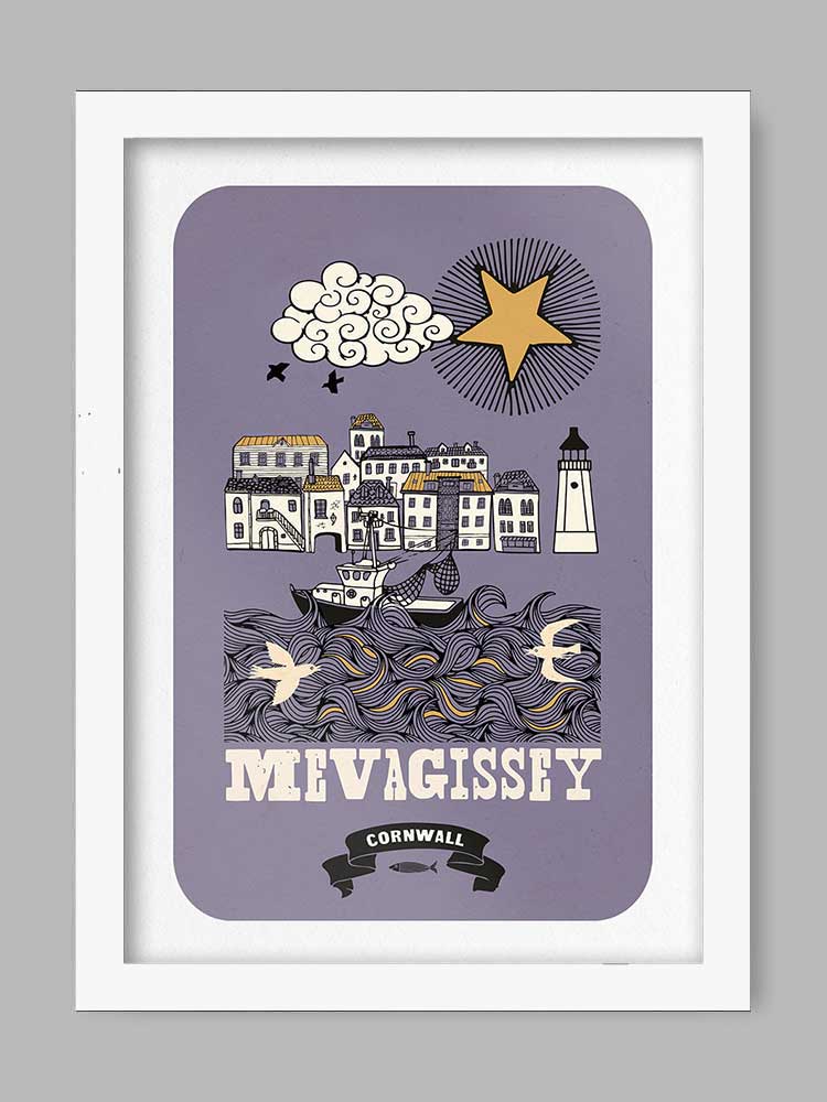 Mevagissey Retro Print