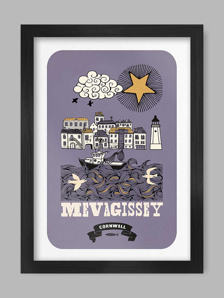 Mevagissey Retro Print