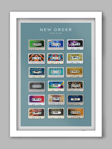 New Order 'FAC File' - Cassette Music Poster
