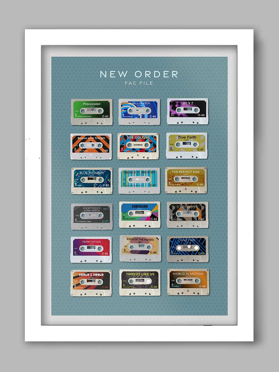 New Order 'FAC File' - Cassette Music Print