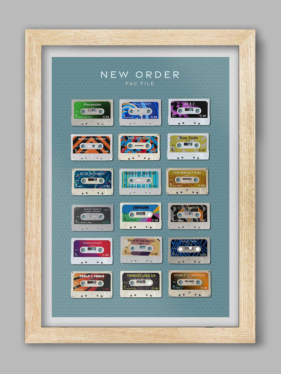 New Order 'FAC File' - Cassette Music Print
