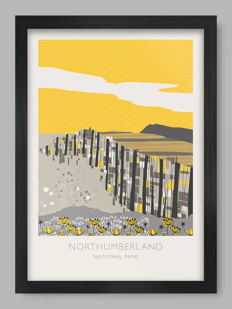 Northumberland National Park - Poster Print. Established in 1956, the park is located in west and north of Northumberland including the iconic Hadrian's Wall.