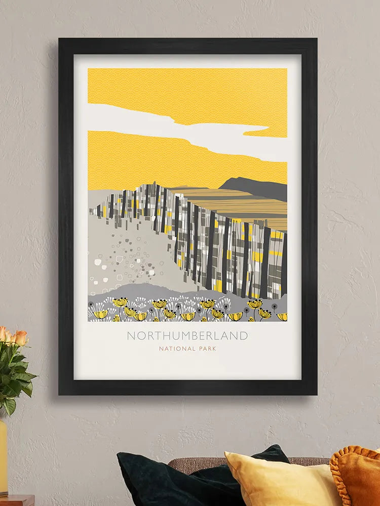 Northumberland National Park - Poster Print. Established in 1956, the park is located in west and north of Northumberland including the iconic Hadrian's Wall.