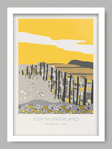 Northumberland National Park - Poster Print. Established in 1956, the park is located in west and north of Northumberland including the iconic Hadrian's Wall.