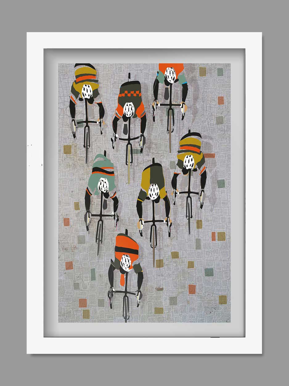Over The Cobbles - Cycling Print