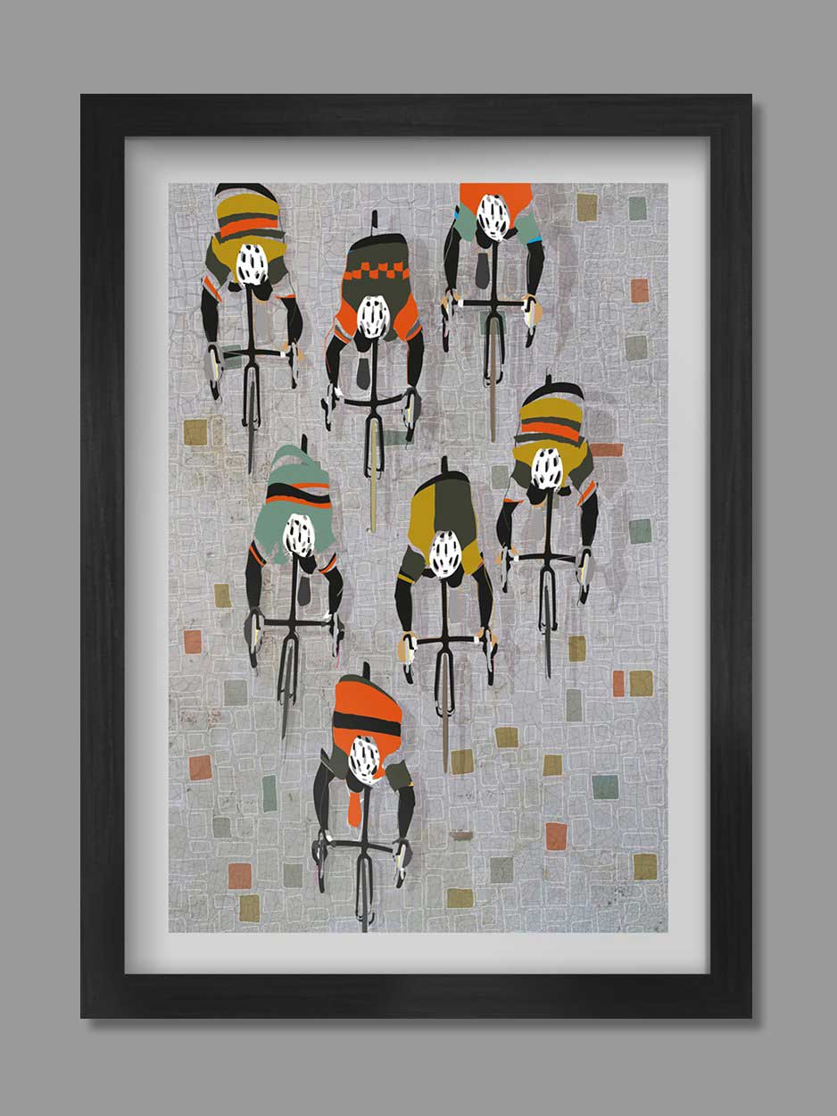 Over The Cobbles - Cycling Print