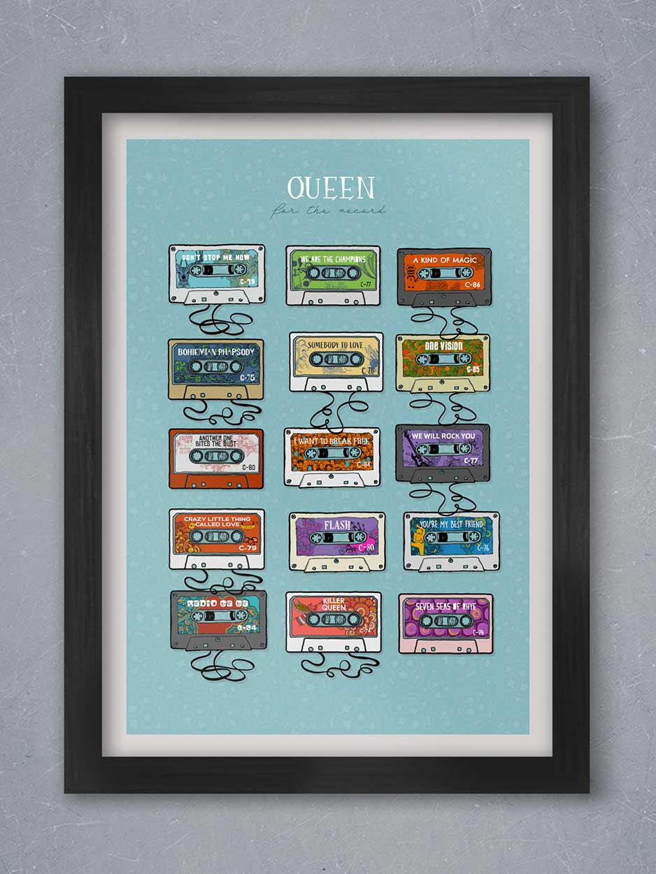 Queen For the Record - Music Print