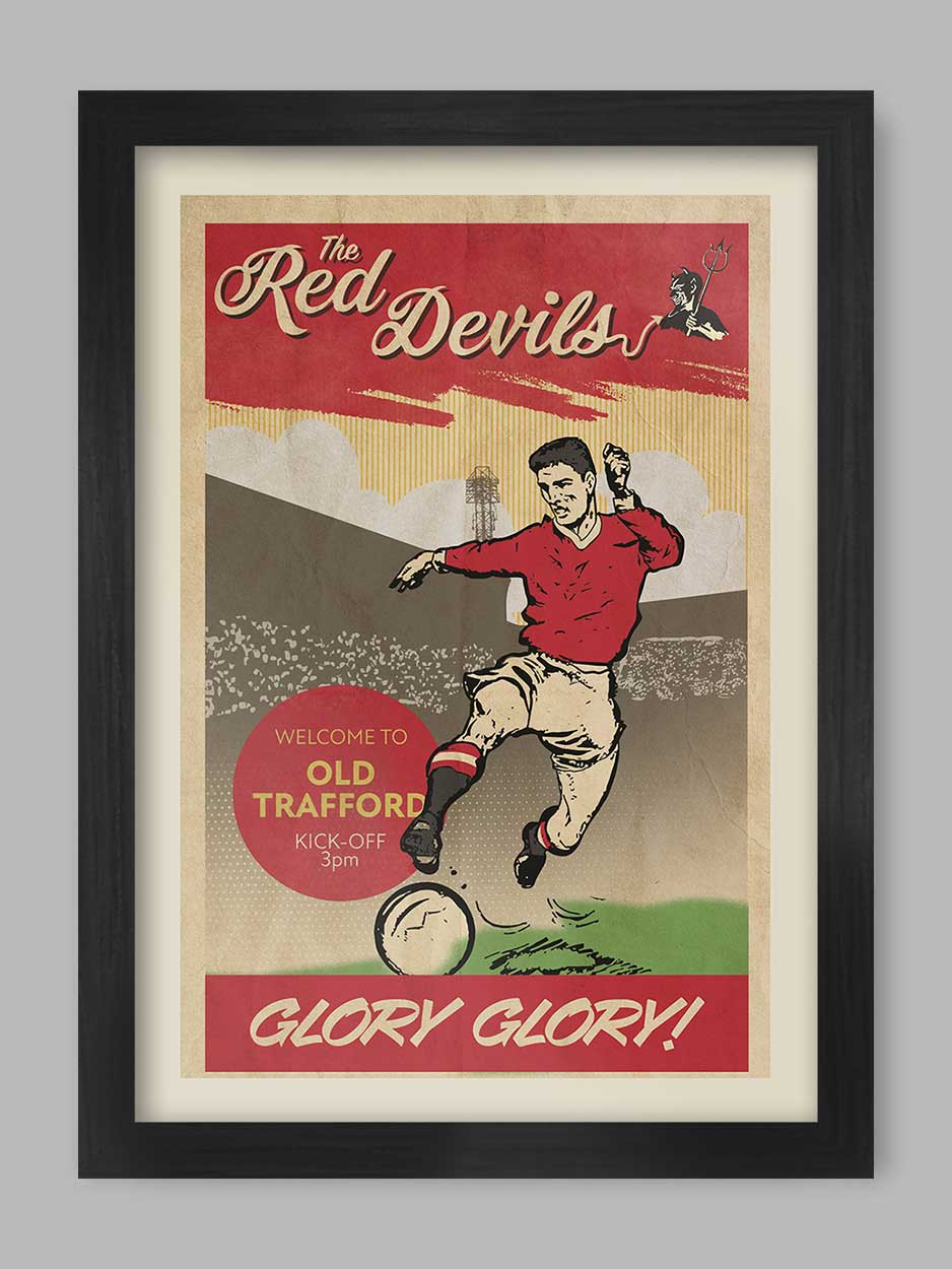 Red Devils Football Poster Print