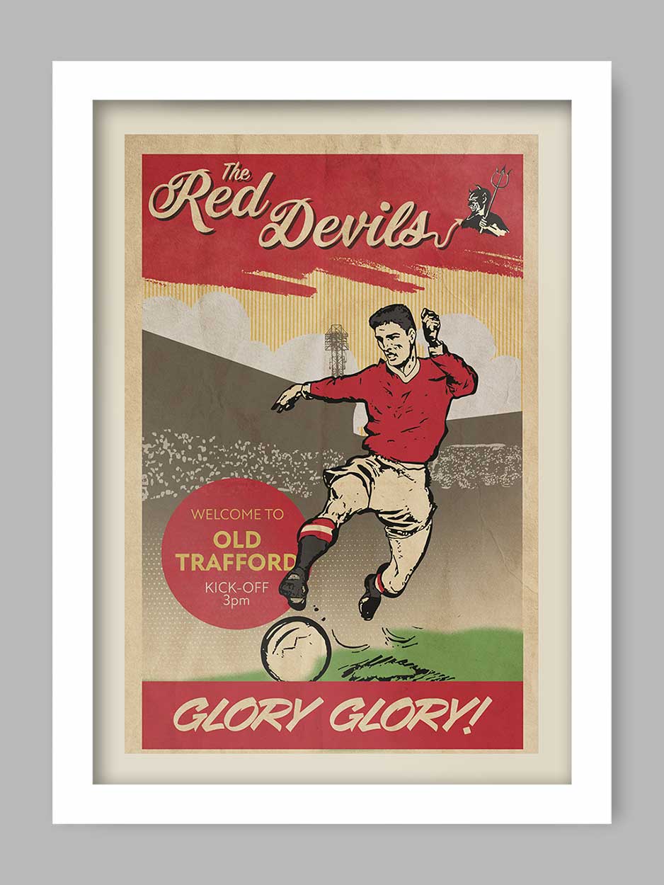 Red Devils Football Poster Print