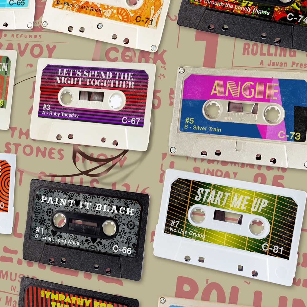 Rolling Stones Tapes - Cassette Music Print