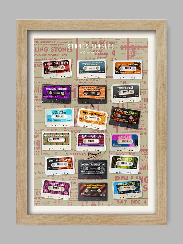 Rolling Stones Tapes - Cassette Music Print