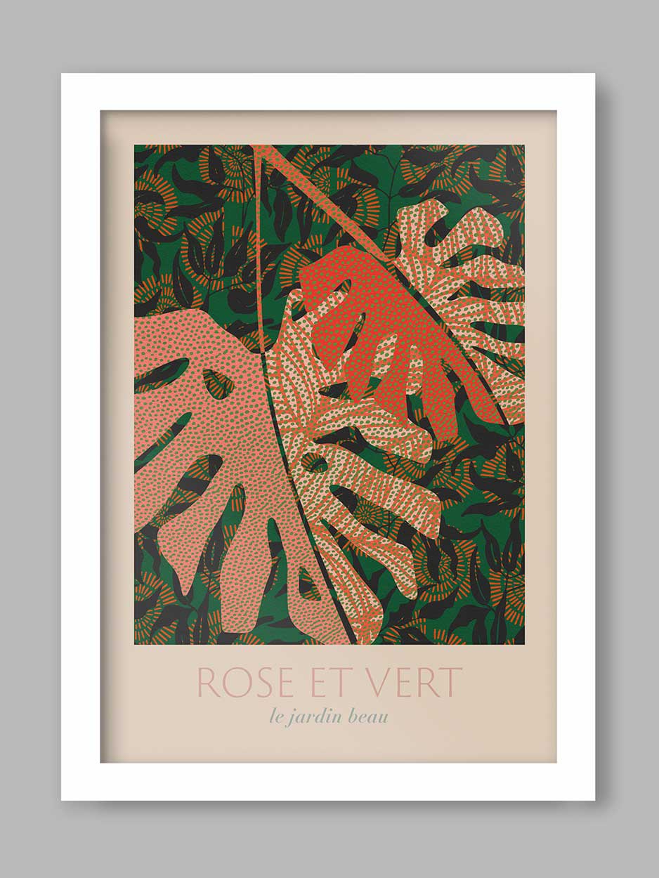 Rose et Vert - Botanical Print