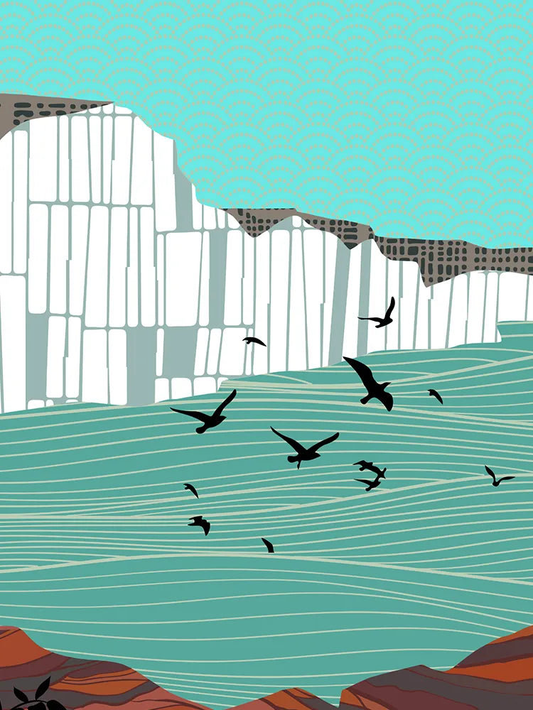 South Downs National Park - Poster Print. Established in 2009, the park takes in areas of both Hampshire and Sussex.