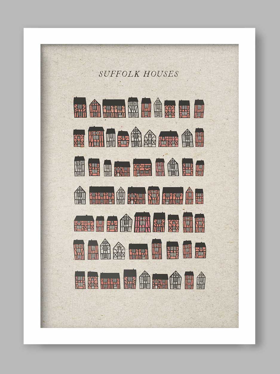 Suffolk Pink - Suffolk Houses Print
