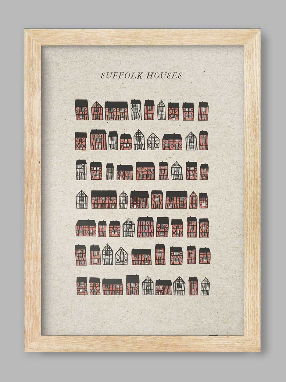 Suffolk Pink - Suffolk Houses Print
