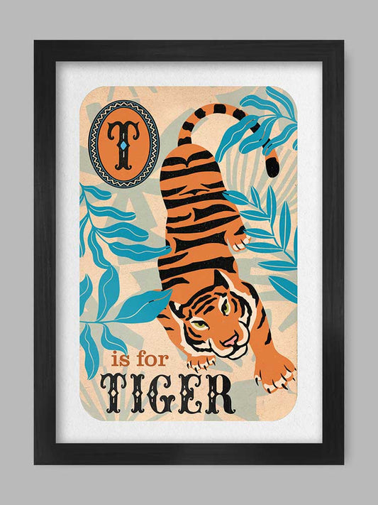 T is for Tiger Poster Print