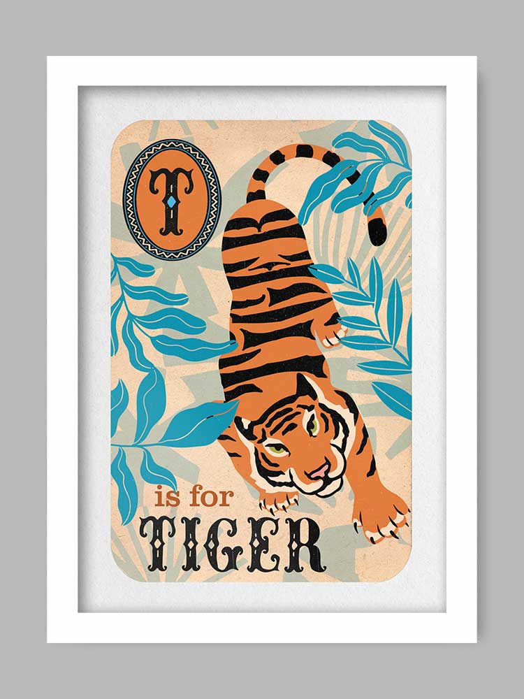 T is for Tiger Poster Print