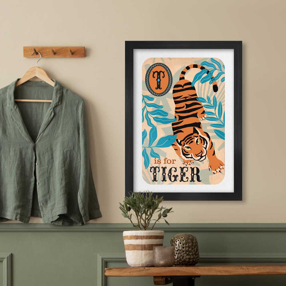 T is for Tiger Poster Print