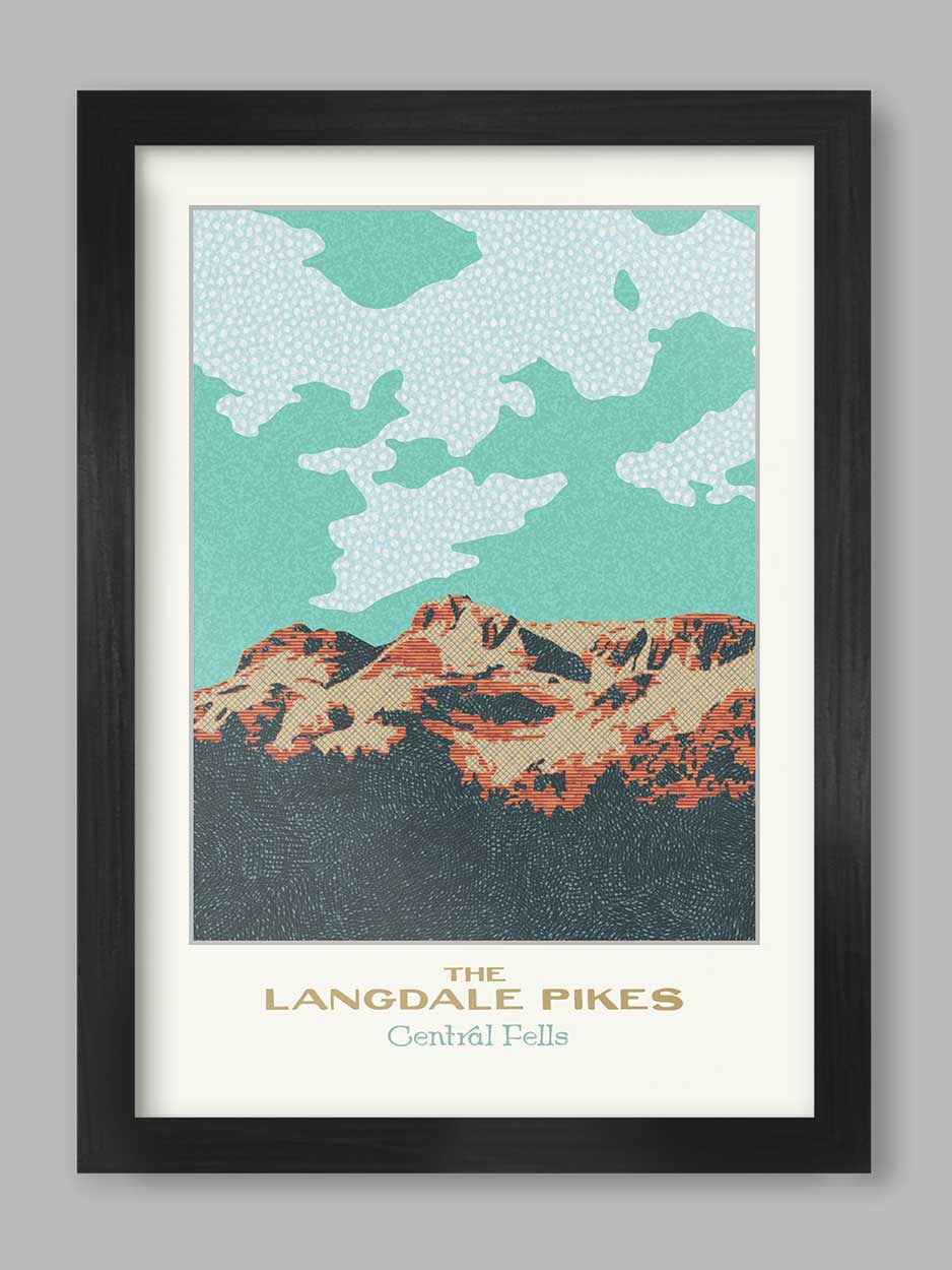 The Langdale Pikes, Central Fells - Lake District Poster print