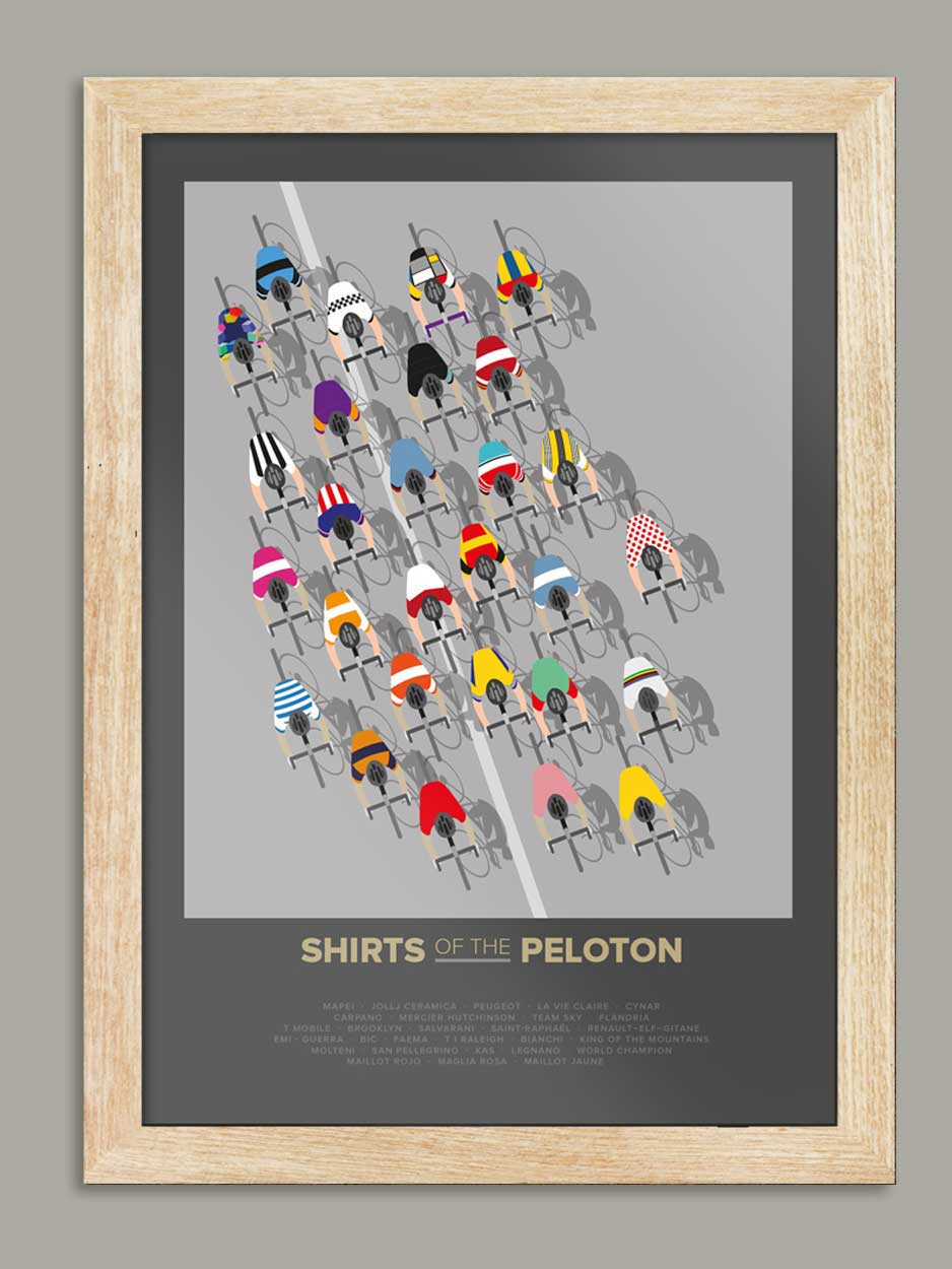 The Shirts of the Peloton - Cycling Print