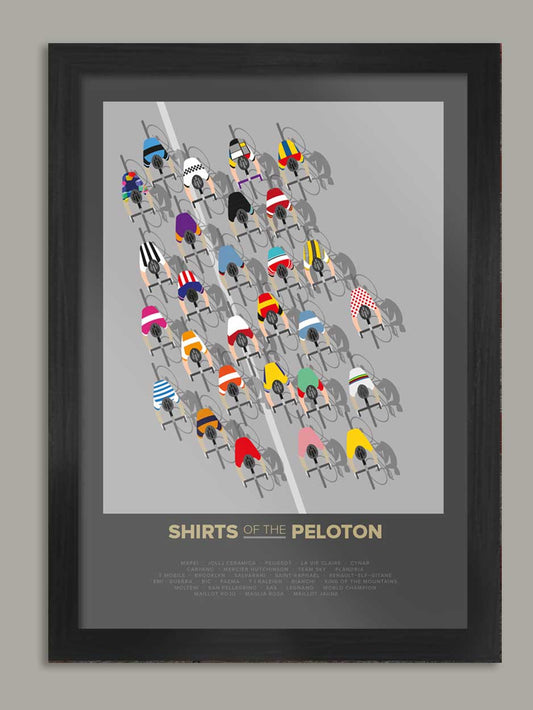 The Shirts of the Peloton Cycling Poster Print