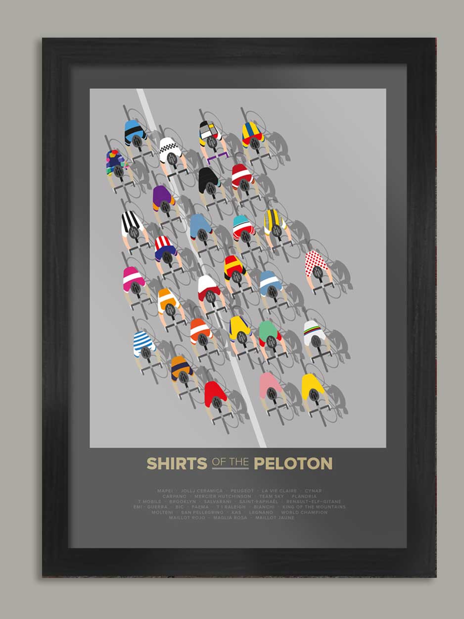 The Shirts of the Peloton - Cycling Print