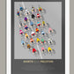 The Shirts of the Peloton Cycling Poster Print