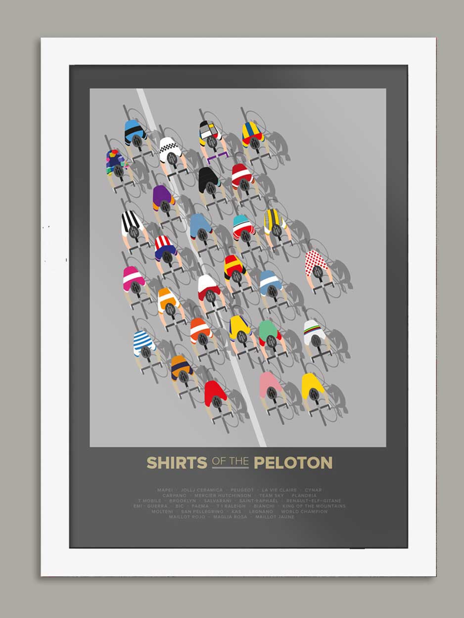 The Shirts of the Peloton - Cycling Print