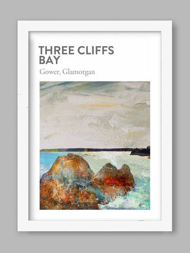 3 Cliffs Bay, Gower Poster Print