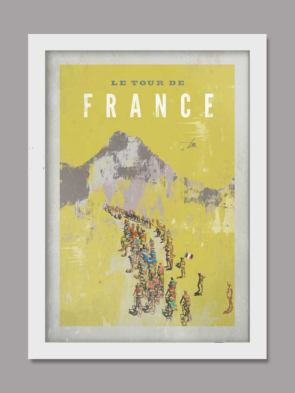 Tour de France Vintage Yellow - Cycling Print