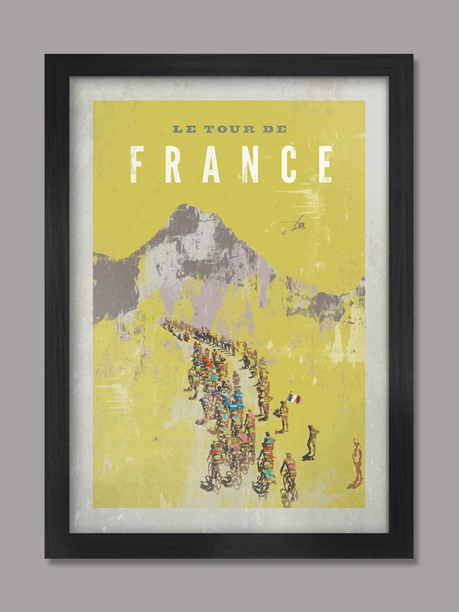 Tour de France Vintage Yellow - Cycling Print