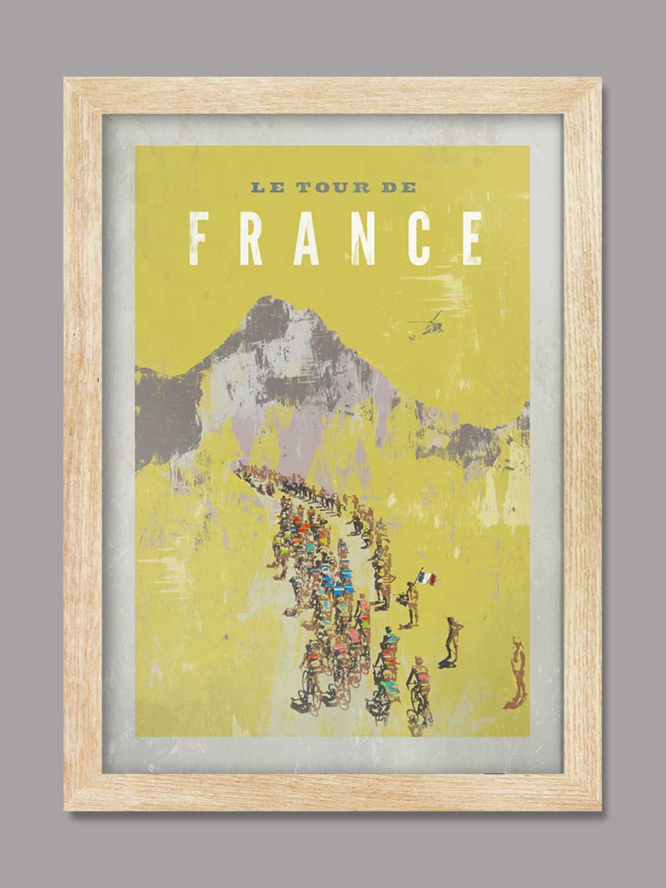 Tour de France Vintage Yellow - Cycling Print