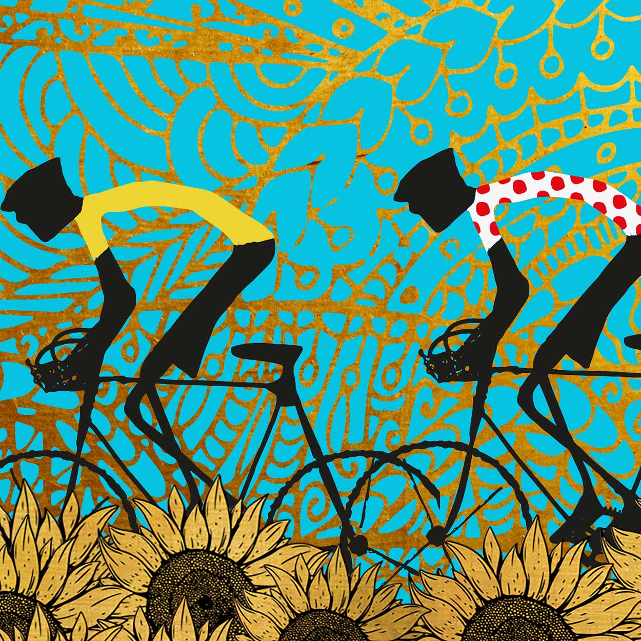 Tour de France Sunflowers - Cycling Print