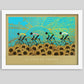 Tour de France Sunflowers Cycling Poster Print