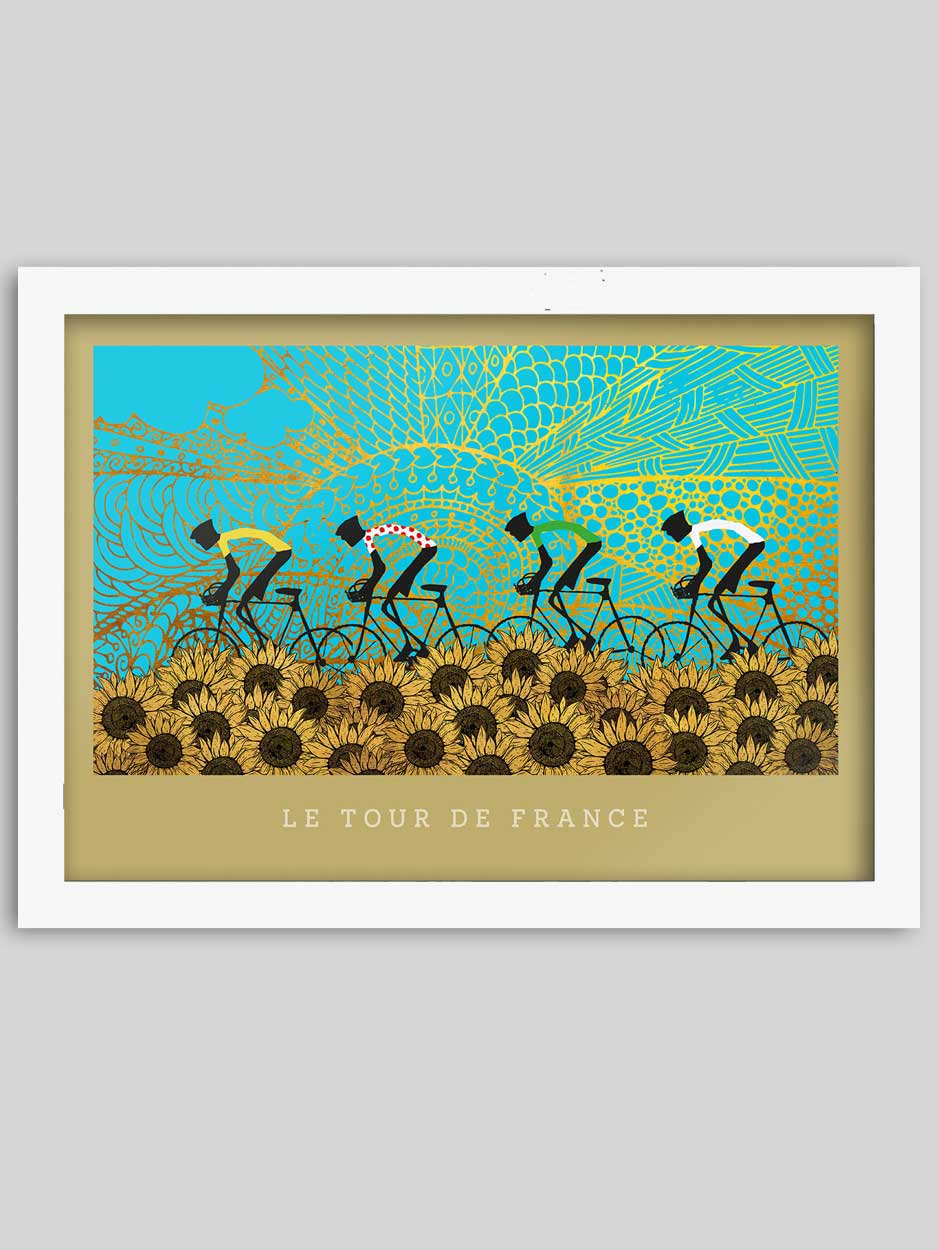 Tour de France Sunflowers - Cycling Print