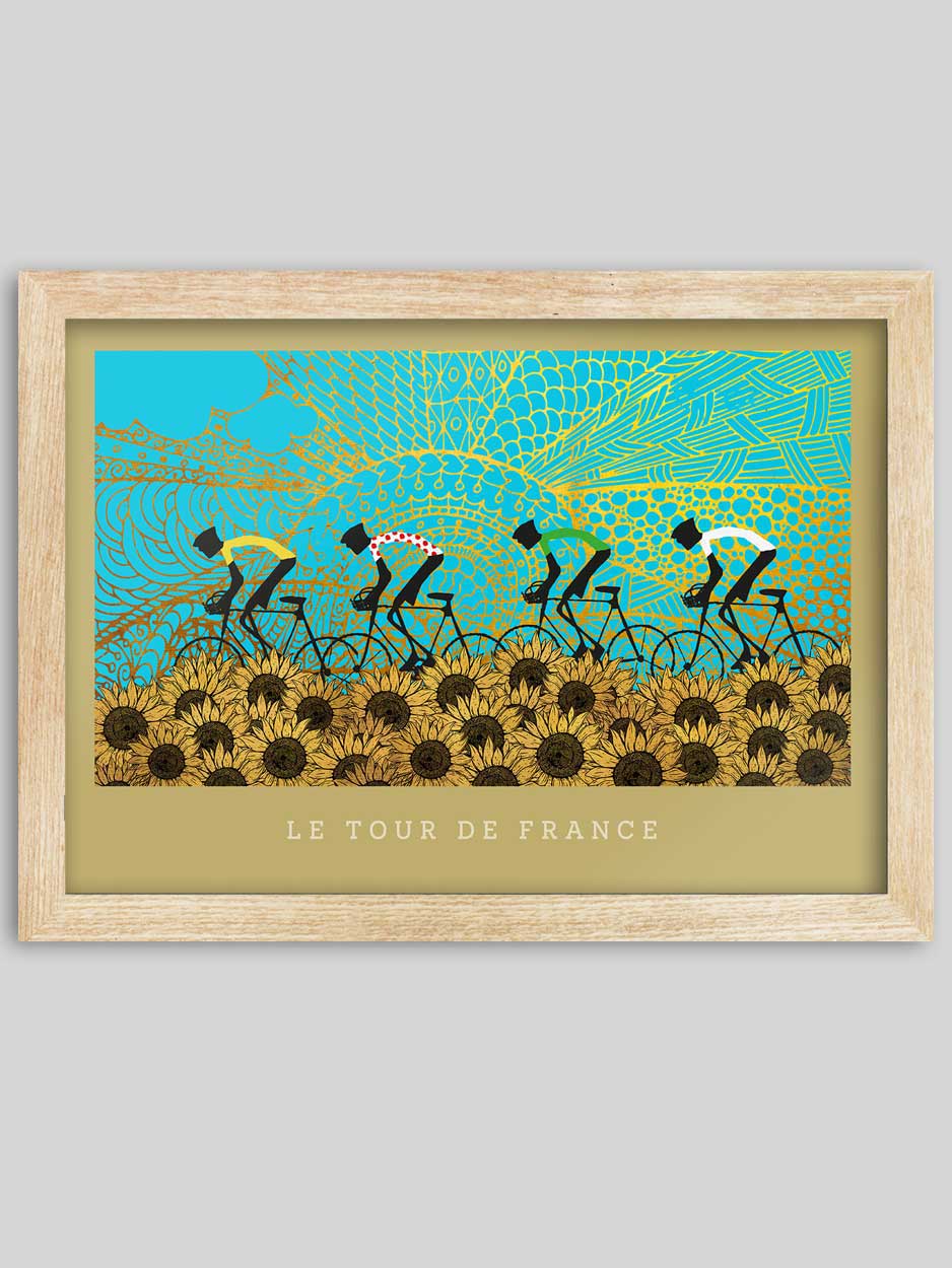 Tour de France Sunflowers - Cycling Print