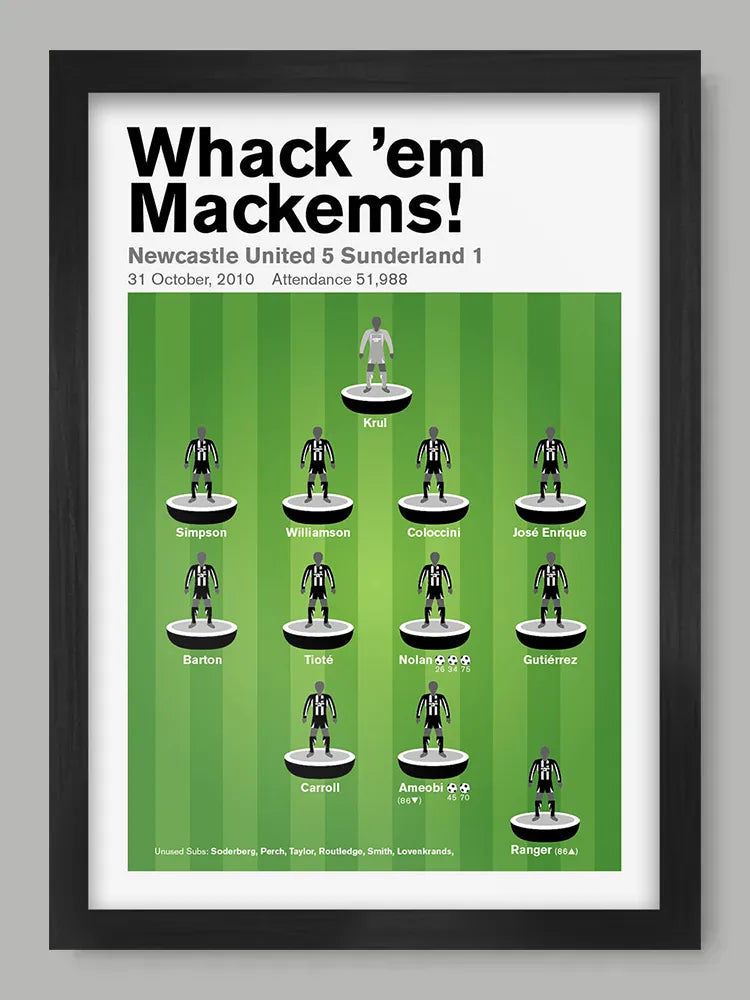 Whack 'em Mackems! - Newcastle United Poster Print