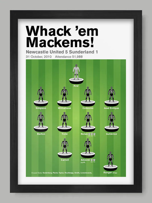 Whack 'em Mackems! - Newcastle United Poster Print