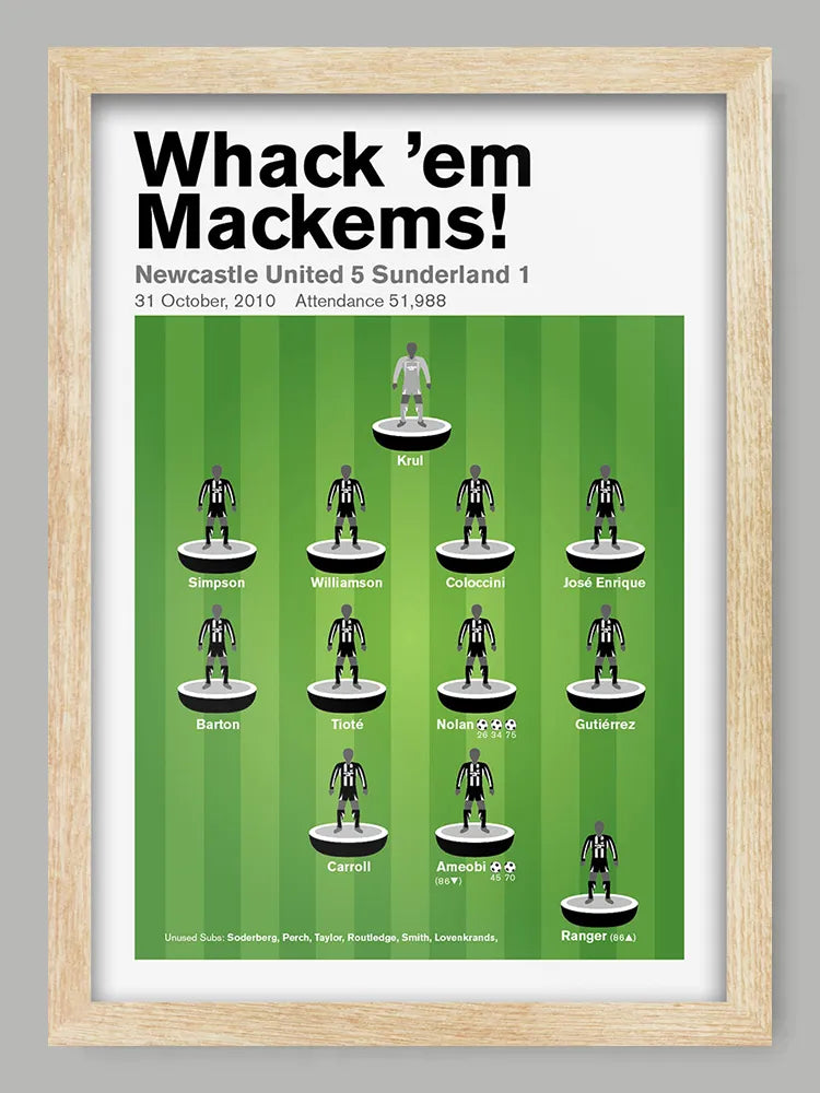 Whack 'em Mackems! - Newcastle United Football Print