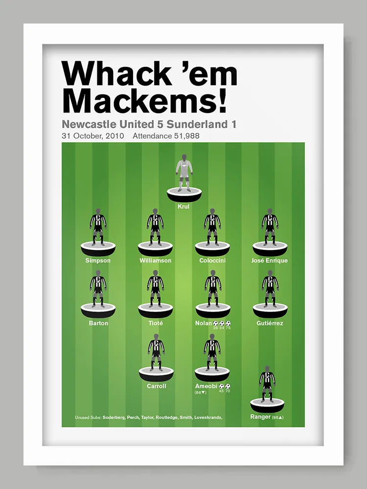 Whack 'em Mackems! - Newcastle United Football Print