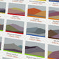 Geometric style poster print of 214 Wainwright Fells