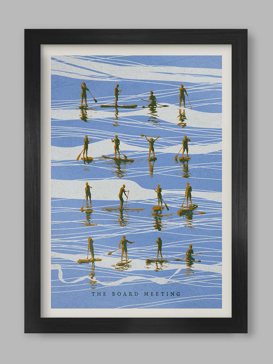 Paddleboarding poster print. Paddle Boarding