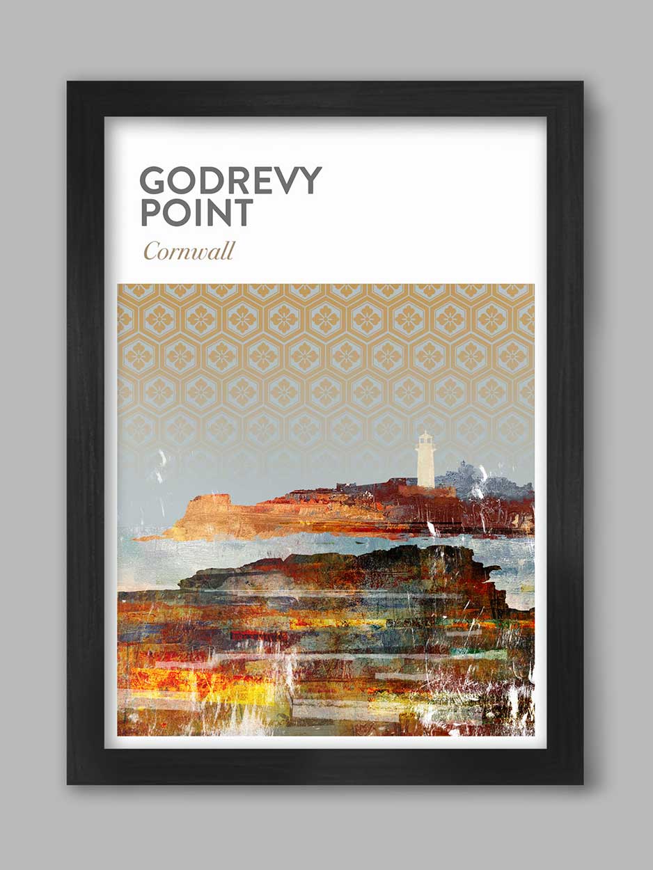 Cornwall poster of Godrevy Point