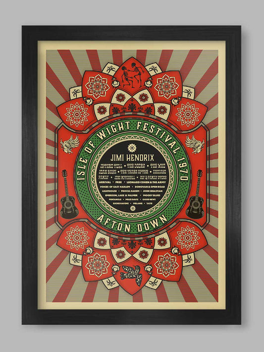 1970 isle of wight festival poster. Re-imagining of the famous 1970 event