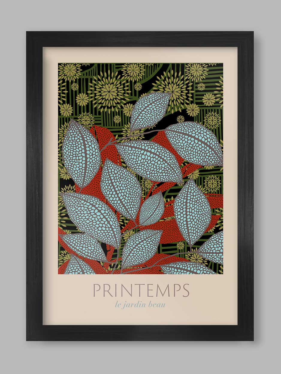 Printemps Botanical poster print. Floral design, gardening poster