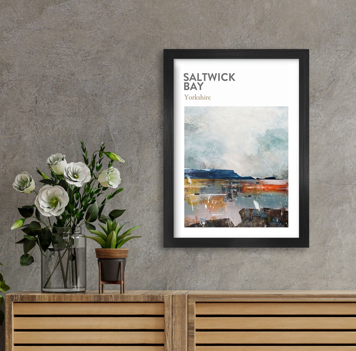 Saltwick Bay Coastal Abstract -  Poster Print