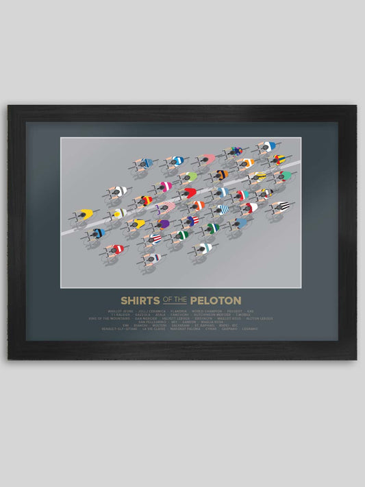 Shirts of the Peloton 2 - Cycling Poster Print