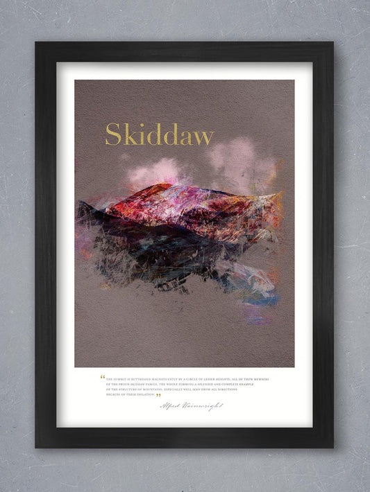 Skiddaw in Wainwright's Words - Poster Print