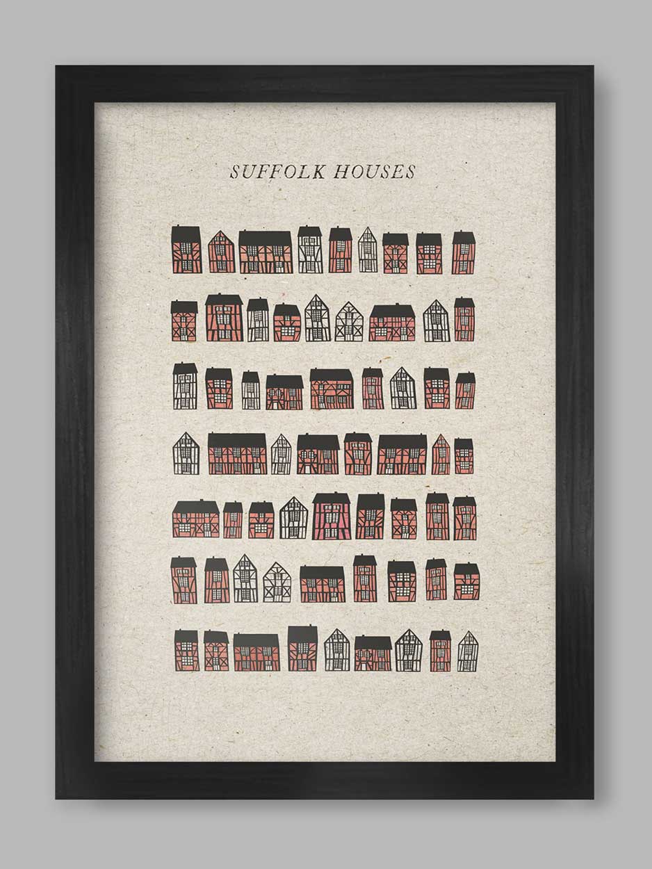 suffolk poster. Suffolk pink houses
