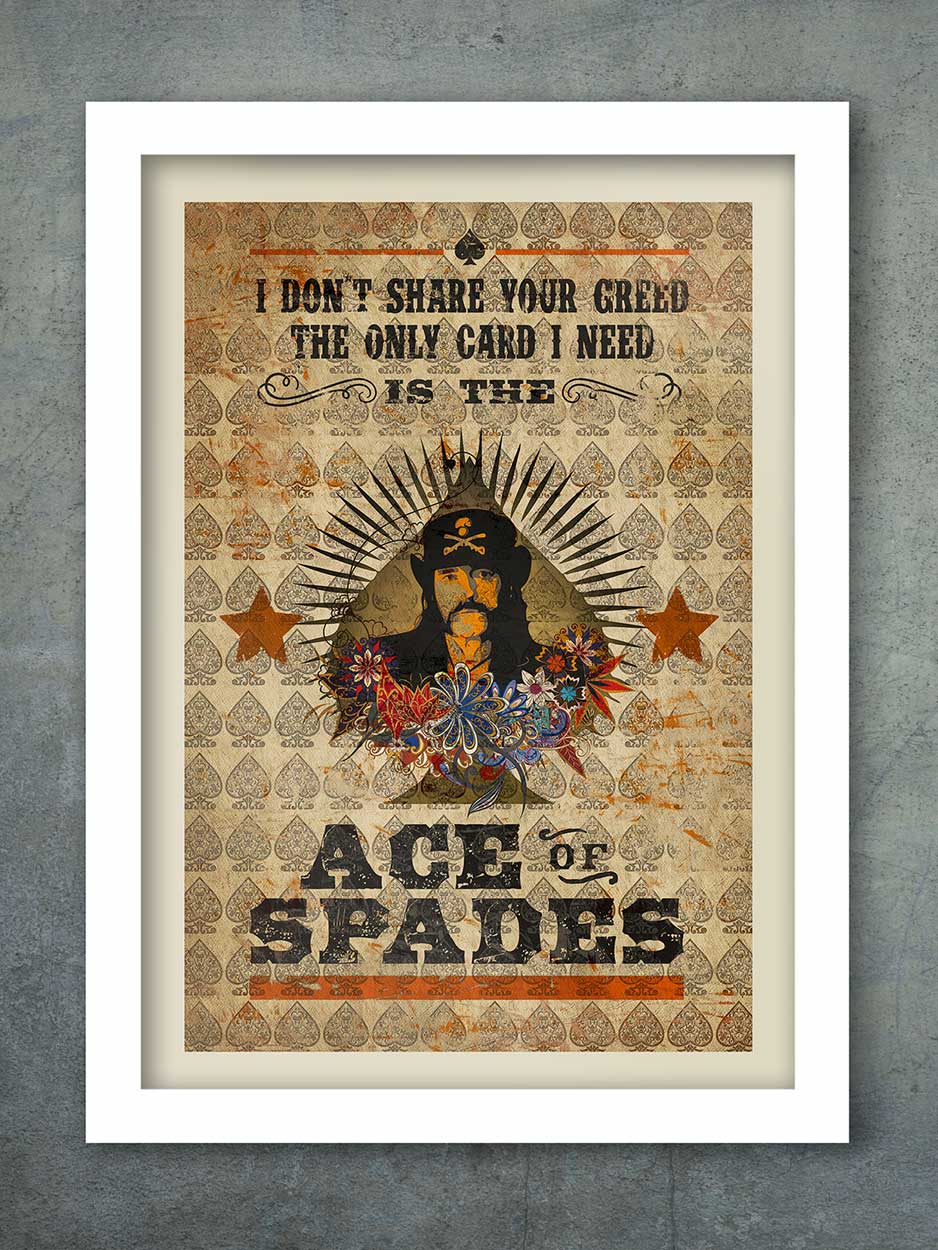 Motorhead Ace of Spades quote music poster print
